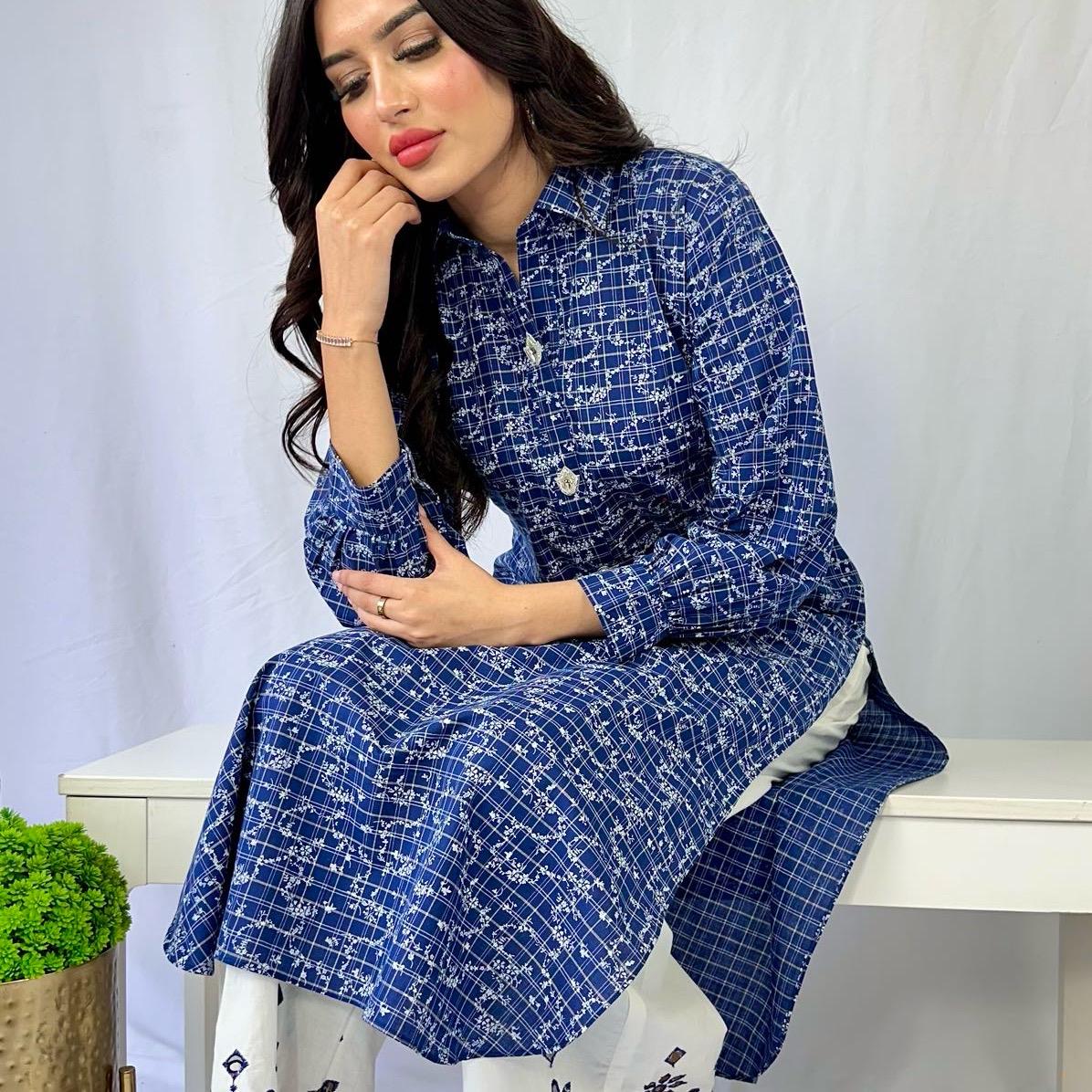 Blue and White Co Ord (2PC)