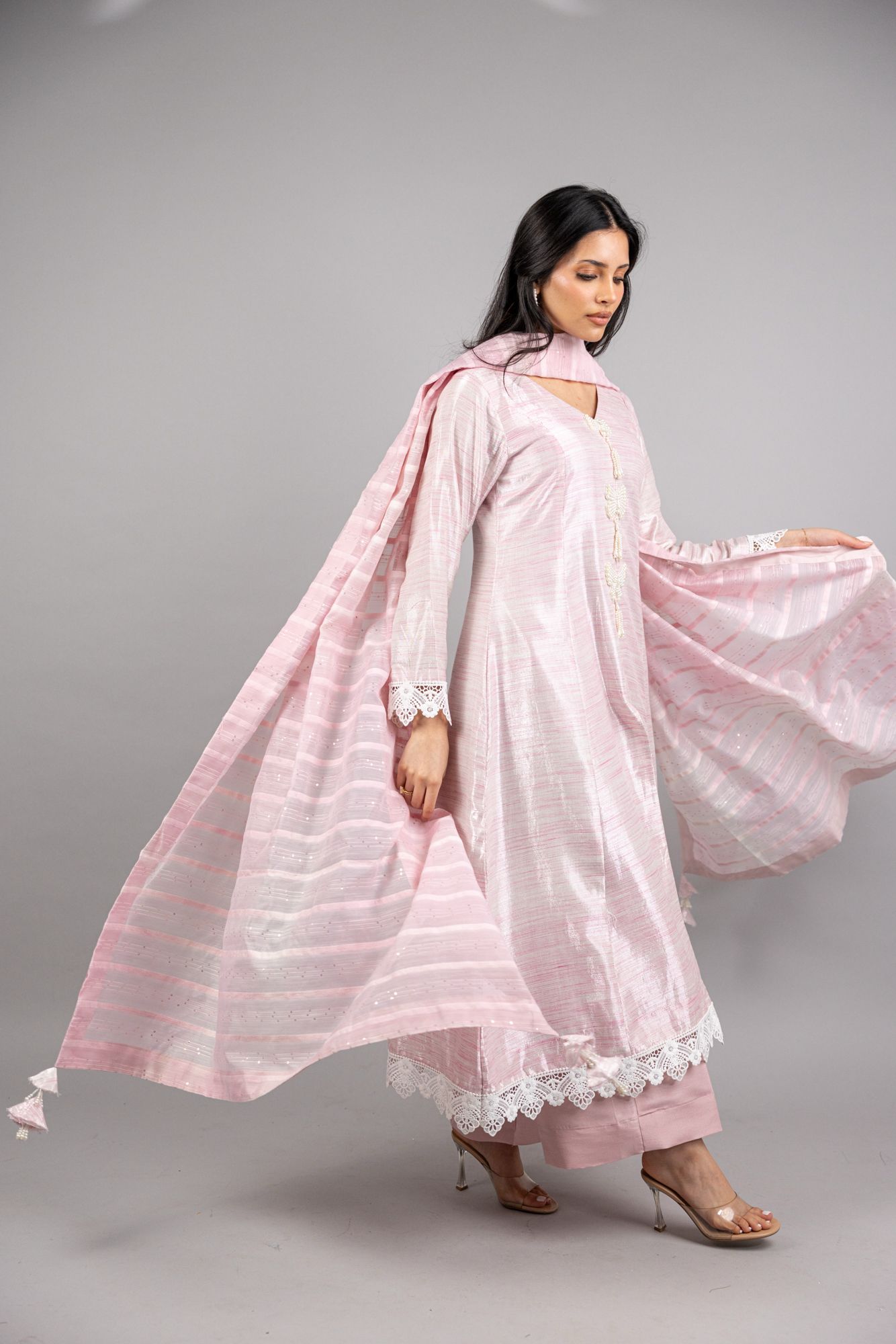 Giselle – 3PC Baby Pink Masuri Ensemble - Eeyapret