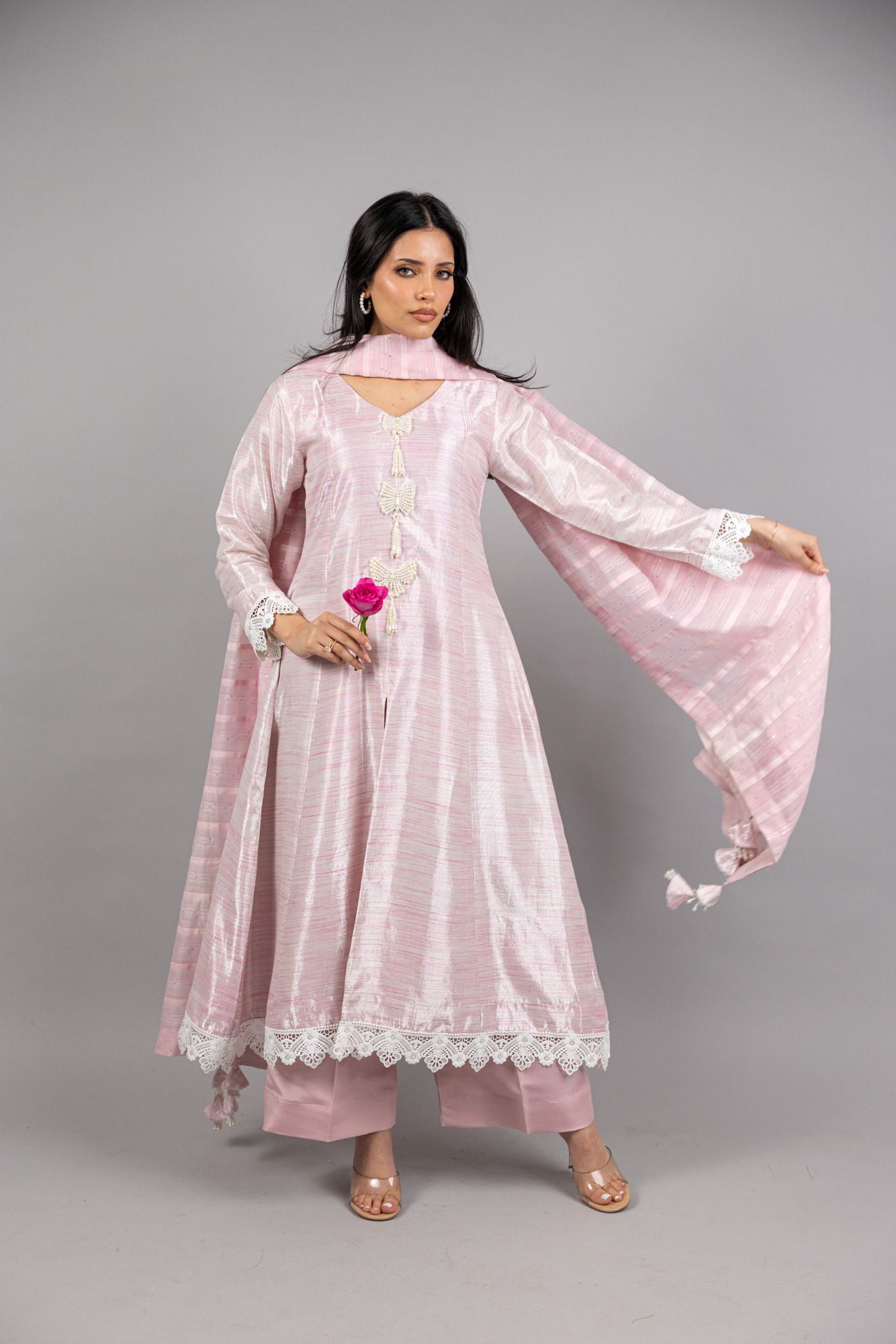 Giselle – 3PC Baby Pink Masuri Ensemble - Eeyapret