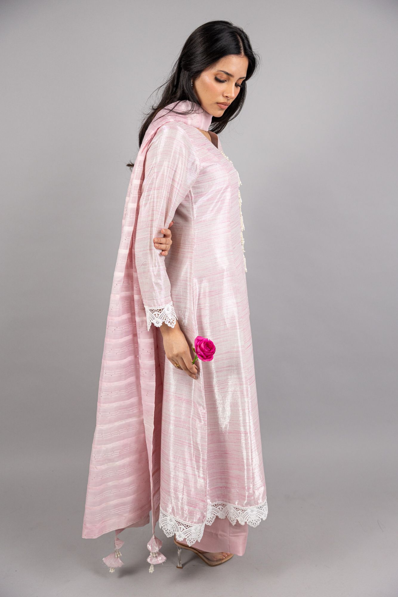 Giselle – 3PC Baby Pink Masuri Ensemble - Eeyapret