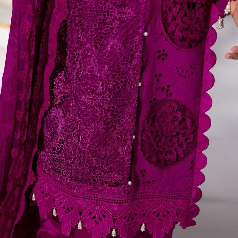 Purple Three Panelled Heavy Sequence and Pearl Embellished - 3PC