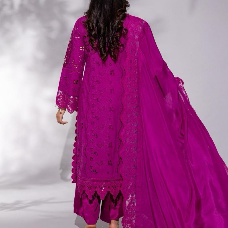 Purple Three Panelled Heavy Sequence and Pearl Embellished - 3PC