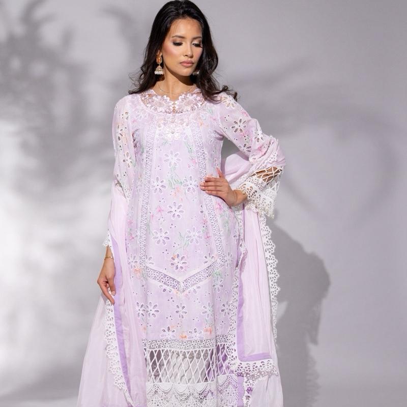 Pale Lilac ChickenKari Embroidered - 3PC