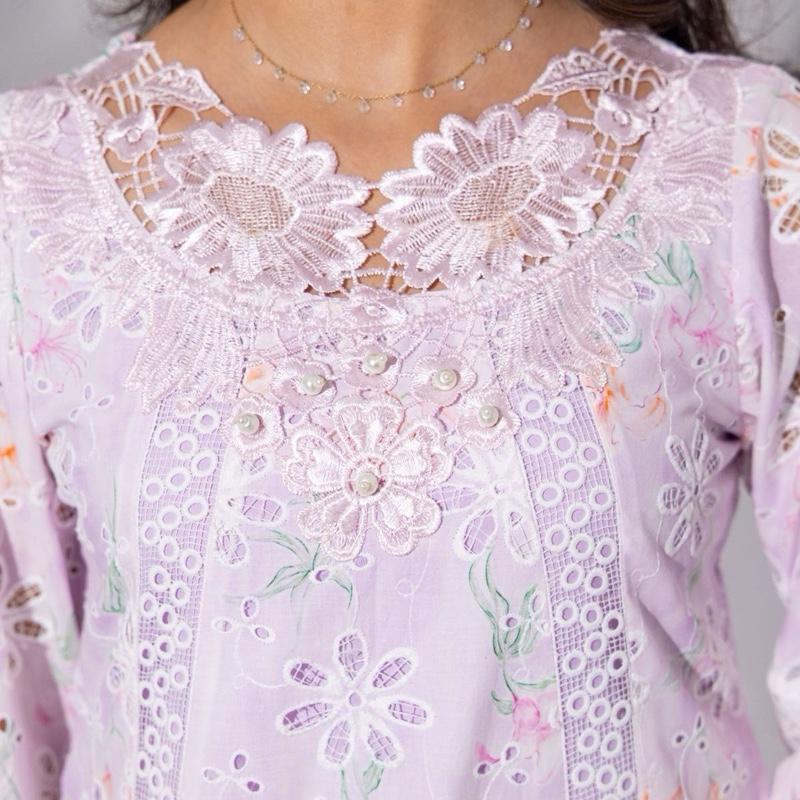 Pale Lilac ChickenKari Embroidered - 3PC