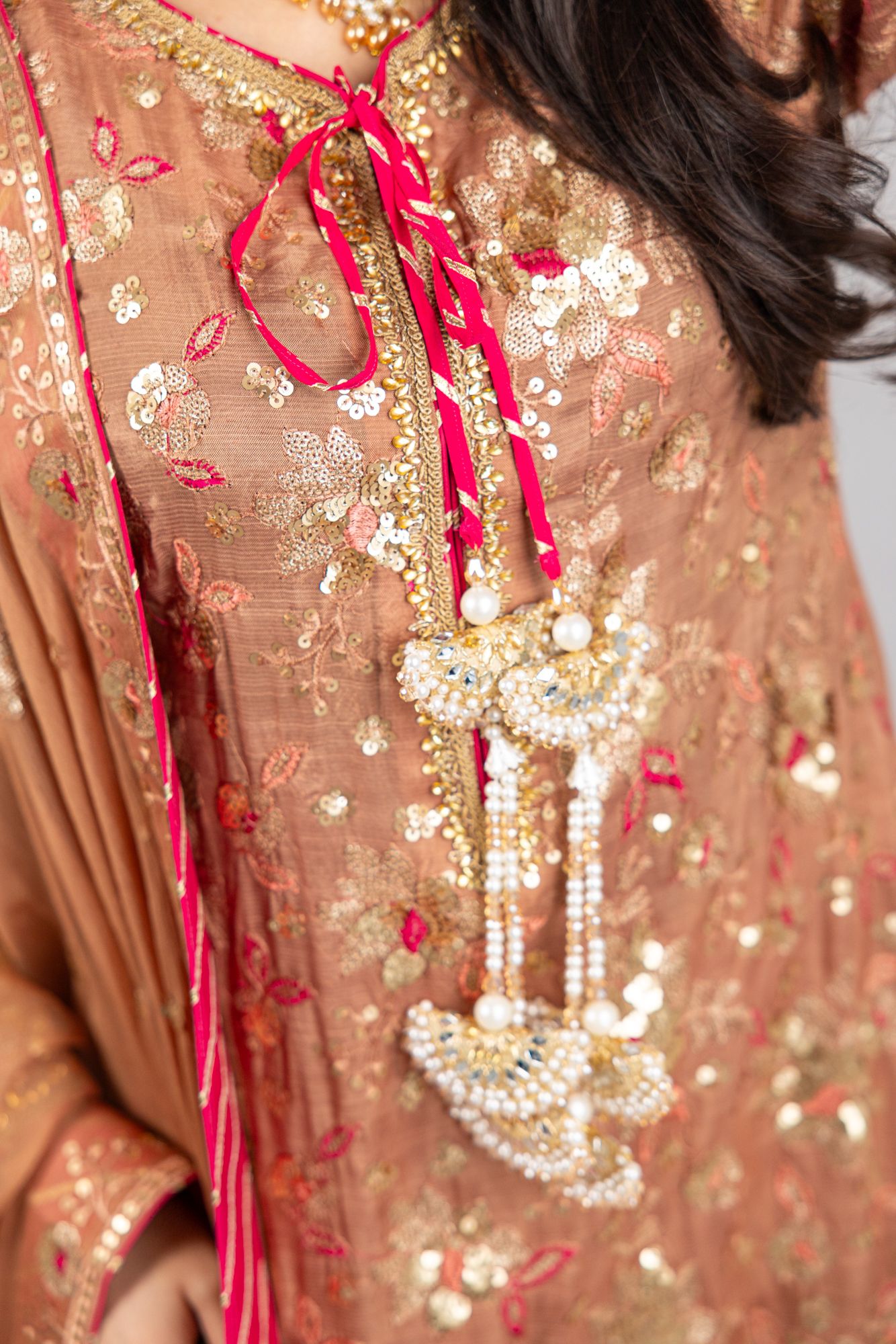 Sahara – Sand Pink Raw Silk Ensemble - Eeyapret