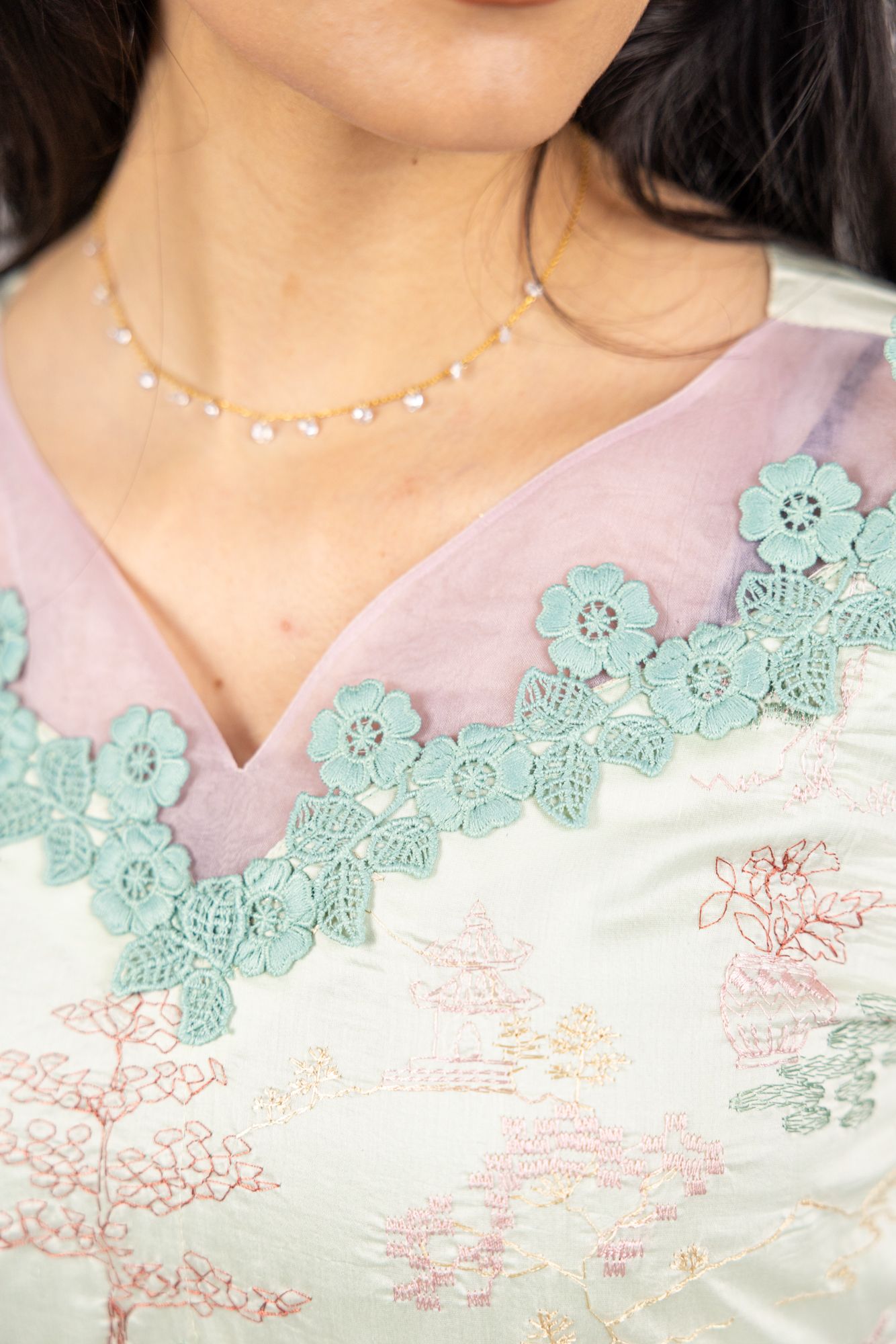 Tabeer – 3PC - Pastel Pistachio Green Raw Silk Ensemble